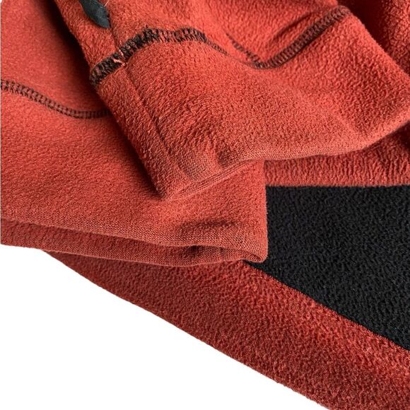 Timberland Full Zip Fleece Jacket Men's Size L Burnt Orange High Neck Zip Pocket - Picture 16 of 16